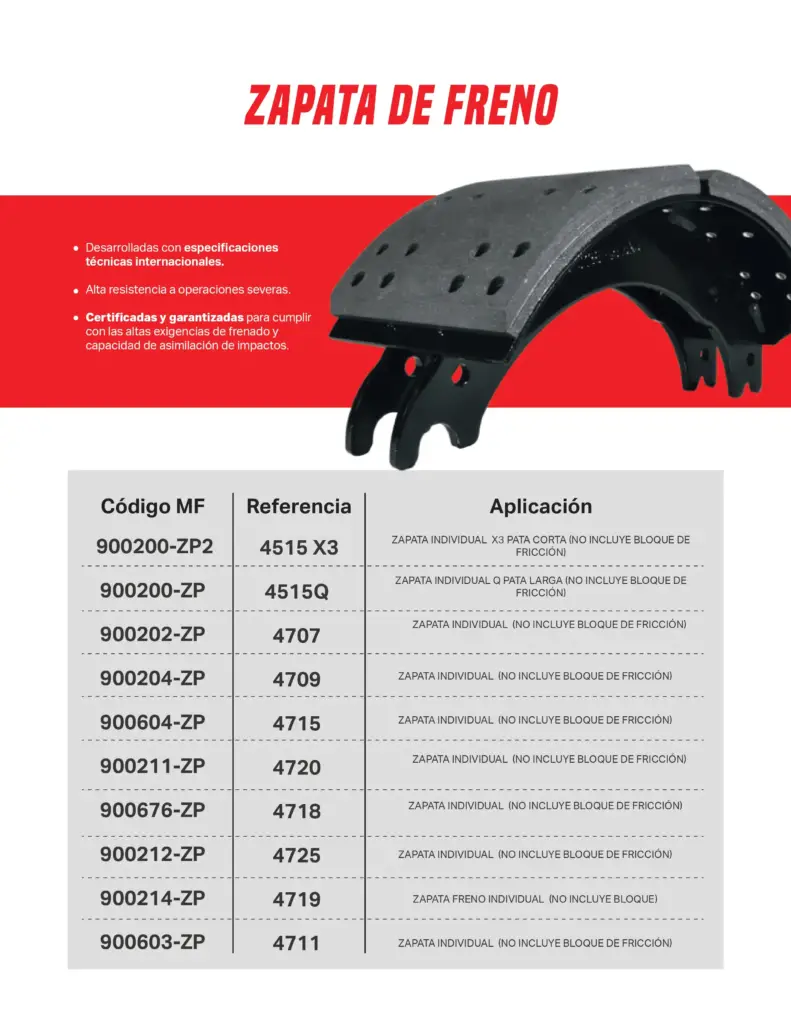 Zapata de freno Hihg brake